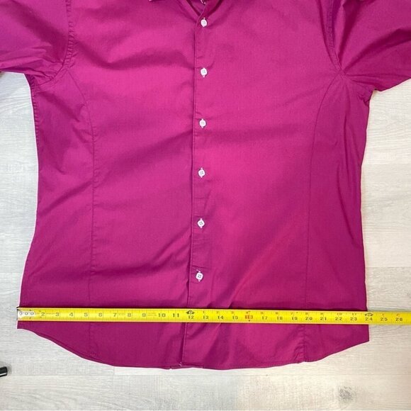 Stone Rose Burgundy Dress Shirt with Checkered Print Red Rivet Collection XXL - Picture 12 of 16